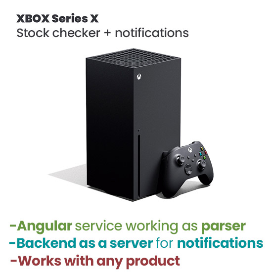 XBOX X series stock checker in Angular